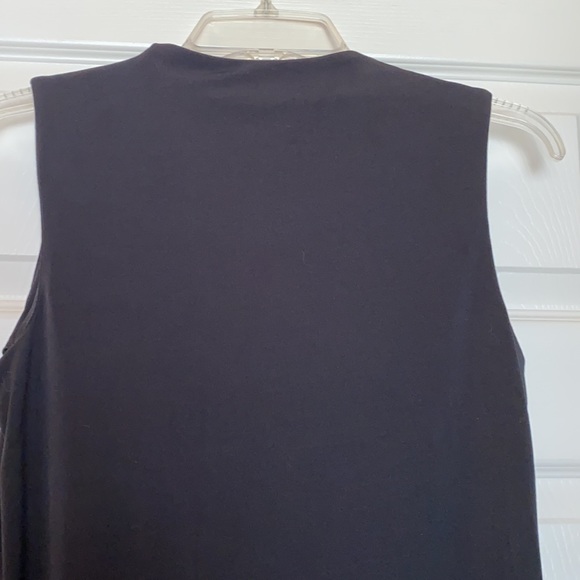 WORTHINGTON BLACK/BLUE/WHITE SLEEVELESS TOP WITH ZIPPER COLLAR ON EACH SIDE! - Picture 4 of 7